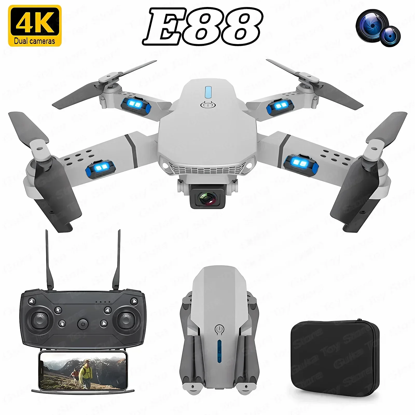 E88 Pro WIFI FPV Drone Wide An - Drone Camera Professional recension och pris